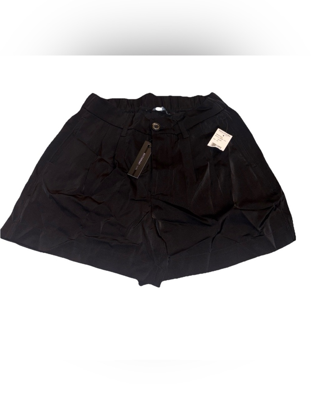 Dictionary Black Satin Going Out Shorts Women’s Size S Stretch Waist NWT